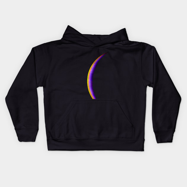 Colorful Crescent Moon Kids Hoodie by funhousejen